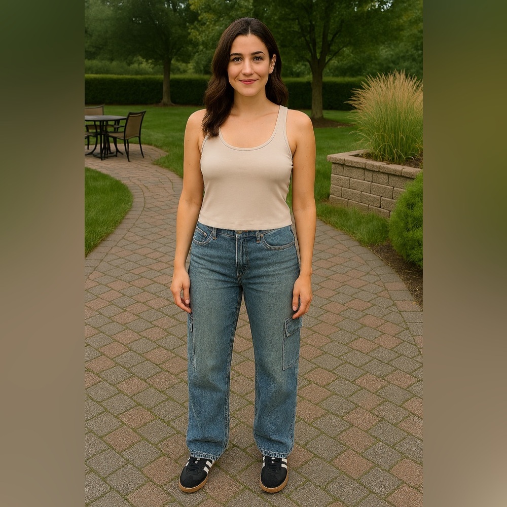 Old Navy Jeans Sky-Hi Wide Leg Extra High Rise Womens Size 10 Denim Medium Wash - Picture 1 of 6